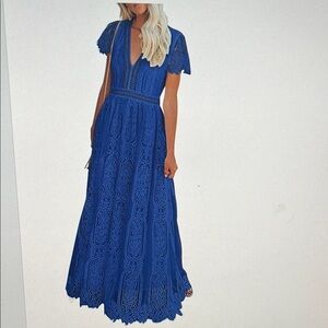 Royal Blue Tiered Maxi Sundress